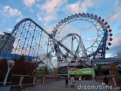 Roller Coaster in the City Center Editorial Stock Photo