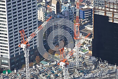 Tokyo high rise construction Editorial Stock Photo