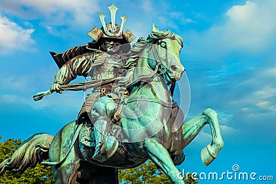 Statue of Kusunoki Masashige, famed Japanese samurai in Tokyo, Japan Stock Photo
