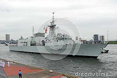 Royal Canadian Navy HMCS Ottawa (FFH 341), Halifax-class frigate. Editorial Stock Photo