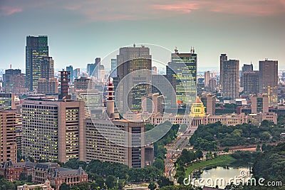 Tokyo, Japan cityscape over Chiyoda Ward Stock Photo