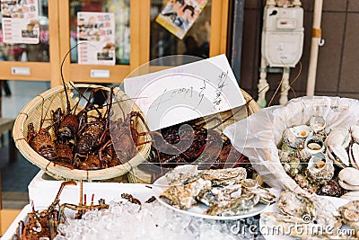 Lobsters, oyster and other sea food Editorial Stock Photo