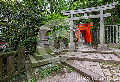 Nezu Jinja Shrine Torii Gate Editorial Stock Photo