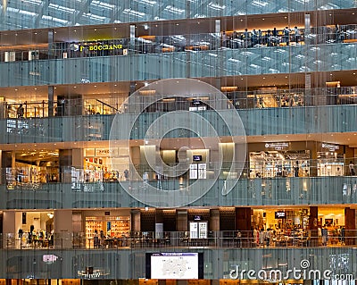 Kitte Shopping Complex Interior Facade, Tokyo, Japan Editorial Stock Photo