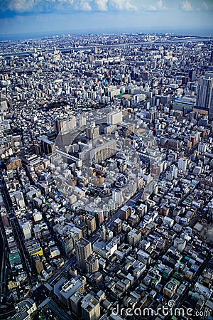 Landscape photo of Tokyo cityscape from aerial top view Editorial Stock Photo