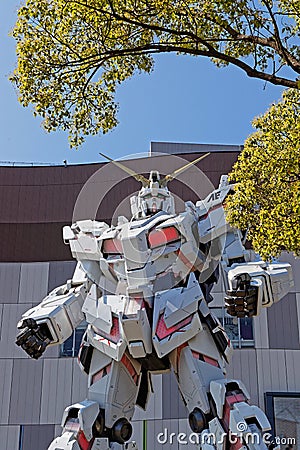 Face of Gunman robot in Odaiba Editorial Stock Photo