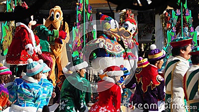 Tokyo Japan. November 27 2014. Disney mascots show Editorial Stock Photo