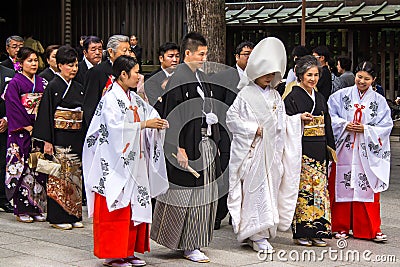 TOKYO, JAPAN - OCTOBER 10, 2015: Celebration of a typical Shinto Editorial Stock Photo