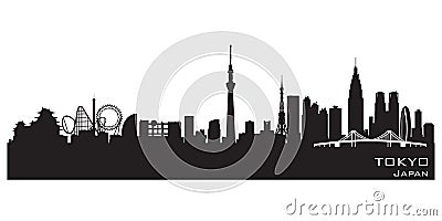 Tokyo Japan city skyline vector silhouette Vector Illustration