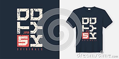 Tokyo Japan textured t-shirt and apparel design, typography, print, vector illustration. Vector Illustration