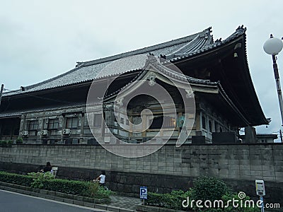Walking through the streets of Tokyo. Traditional japanese architecture Editorial Stock Photo