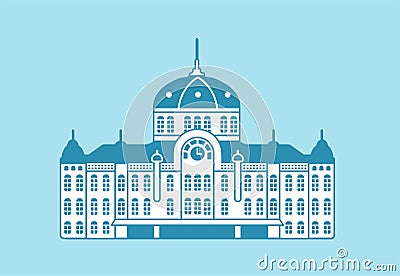 Tokyo landmark building flat illustration | Tokyo station Vector Illustration