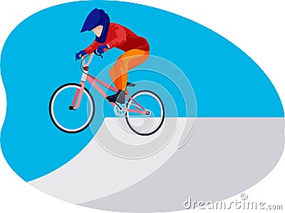 Track cycling race beautiful illustration Vector Illustration