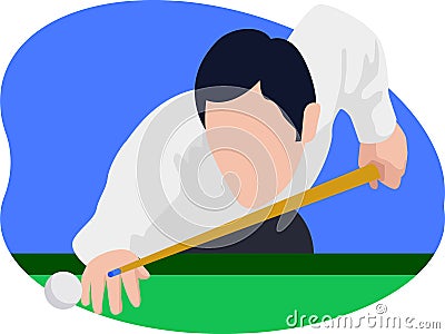 Pool player beautiful illustration Vector Illustration