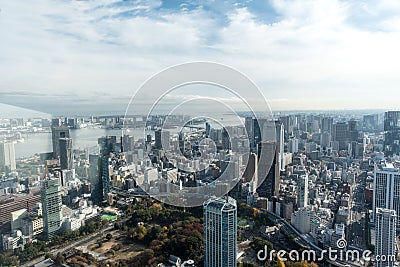 Tokyo skyline endless skyscraper from tower Stock Photo