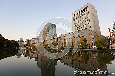 Tokyo Skyline in Hibiya,Chiyoda Ward, Japan Editorial Stock Photo