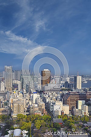 Tokyo Skyline city cityscape at twilight, Tokyo is the world`s most populous metropolis Stock Photo