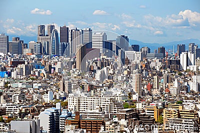 Tokyo skyline, Shinjuku buildings Japan Editorial Stock Photo