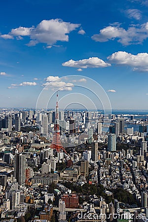 Tokyo with skyline in Tokyo Japan Editorial Stock Photo