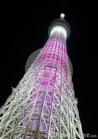 Tokyo Skytree at Night Editorial Stock Photo