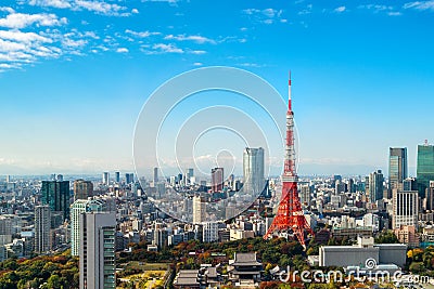 Tokyo tower, Japan - Tokyo City Skyline and Cityscape Stock Photo