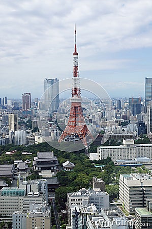 Tokyo tower and roppongi hills Stock Photo