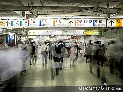 Tokyo Train Station Underpass Crowds Editorial Stock Photo