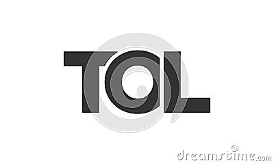 TOL logo design template with strong and modern bold text. Initial based vector logotype featuring simple and minimal typography. Vector Illustration