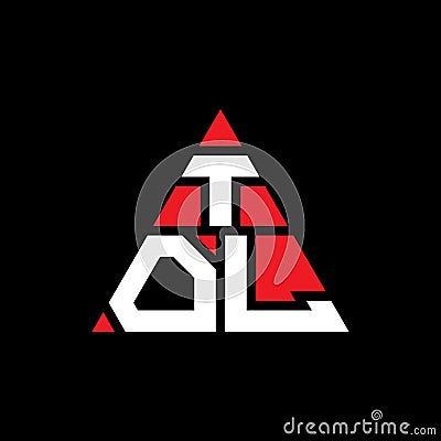 TOL triangle letter logo design with triangle shape. TOL triangle logo design monogram. TOL triangle vector logo template with red Vector Illustration