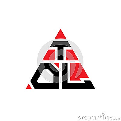 TOL triangle letter logo design with triangle shape. TOL triangle logo design monogram. TOL triangle vector logo template with red Vector Illustration