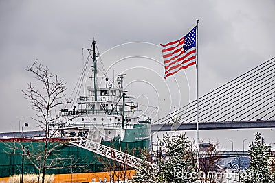 Toledo ohio city skyline and bridges around downtown Editorial Stock Photo