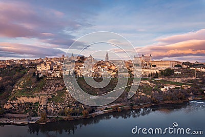 Toledo, Spain old town skyline at sunrise Stock Photo