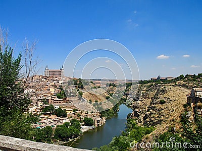 Toledo and the Tagus River, a very natural picture Spain Stock Photo