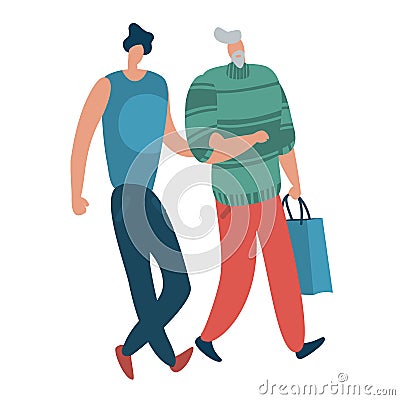 Tolerance and love. Male lgbt couple, bisexual men gays lovely persons be yourself vector concept Vector Illustration