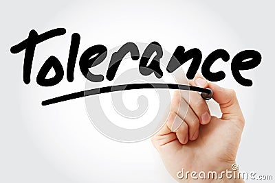 Tolerance text with marker Stock Photo