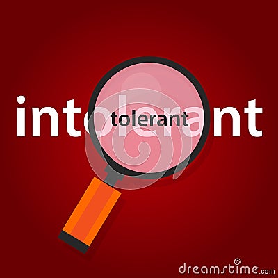 Tolerant intolerant concept of tolerance in multicultularism Vector Illustration