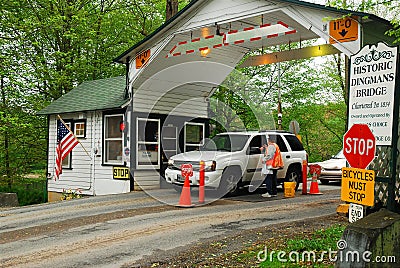 Toll Booth Dingmans Ferry bridge Editorial Stock Photo