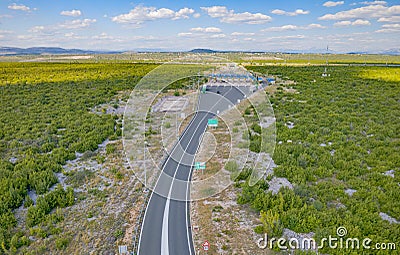 Toll booths near Zadar on A1 highway Stock Photo