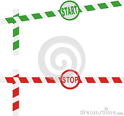 Toll-gate start and stop Vector Illustration