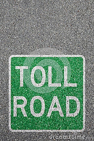 Toll road street city town pay paying clean air portrait format highway sign zone Stock Photo