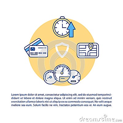 Toll road violation concept icon with text Vector Illustration