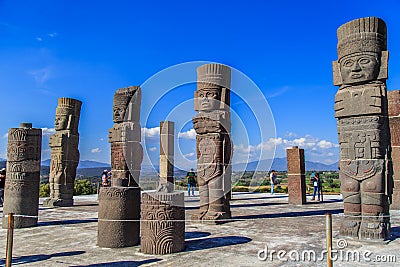 Toltec Warriors - Atlantes Editorial Stock Photo