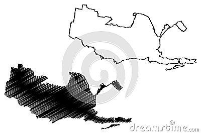 Tolyatti City Russian Federation, Russia, Samara Oblast map vector illustration, scribble sketch City of Togliattigrad or Vector Illustration