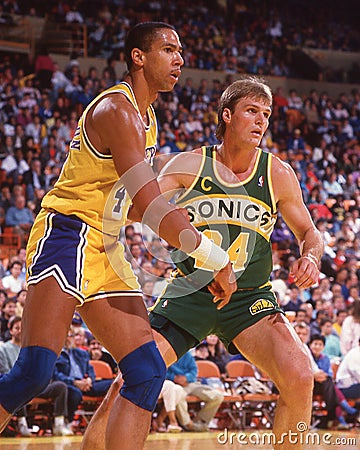 Tom Chambers and Mychal Thompson Editorial Stock Photo