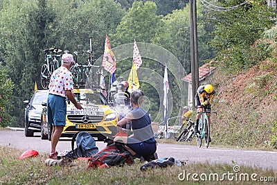 Tom Dumoulin on stage 20 at Le Tour de France 2020 Editorial Stock Photo