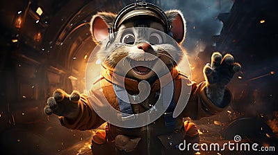 Tom and Jerry in an outer space setting, comical astronaut antics, cosmic cartoon capers1 Stock Photo