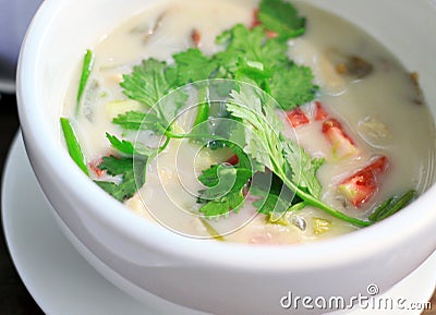 Tom Kha Kai, Thai soup Stock Photo