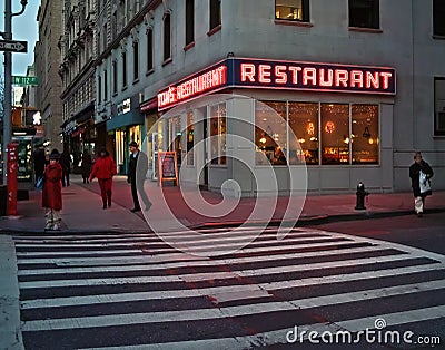 Toms Restaurant, Manhattan New York Editorial Stock Photo