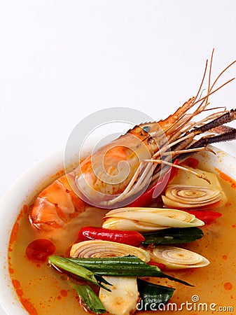 Tom Yam Kung. Spicy Shrimp Soup Stock Photo