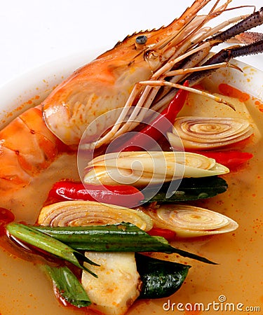 Tom Yam Kung. Spicy Shrimp Soup Stock Photo